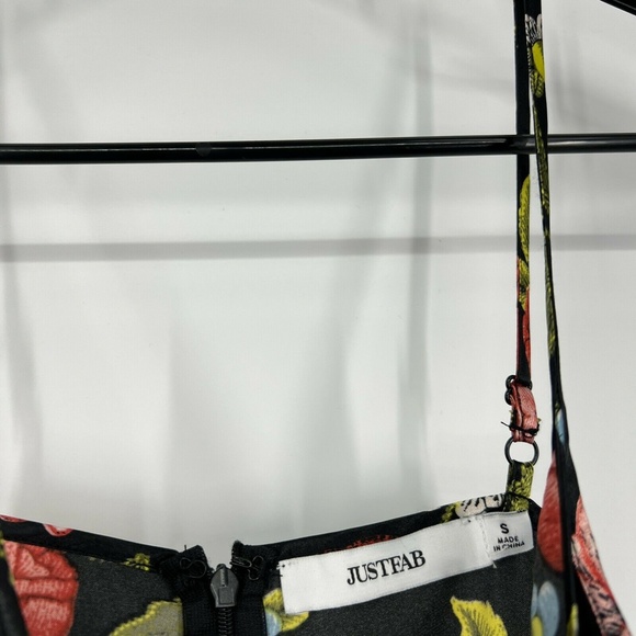 JustFab Slip Dress Satin Floral Lace Trim - Picture 4 of 11